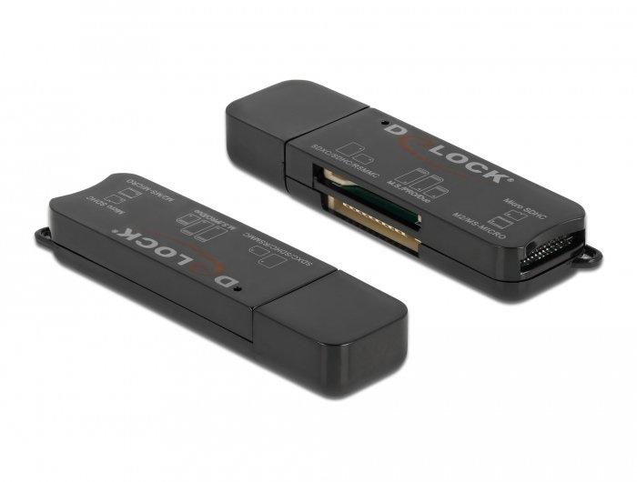 DeLock  LETTORE DI SCHEDE SUPERSPEED USB PER SCHEDE DI MEMORIA SD / MICRO SD / MS 