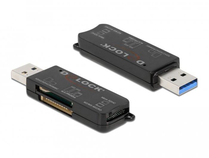 DeLock  LETTORE DI SCHEDE SUPERSPEED USB PER SCHEDE DI MEMORIA SD / MICRO SD / MS 