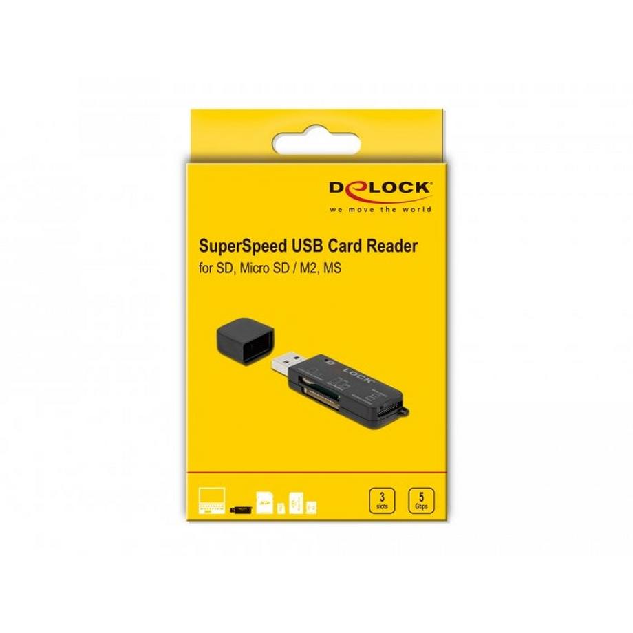 DeLock  SUPERSPEED USB CARD READER F?R SD / MICRO SD / MS SPEICHERKARTEN 