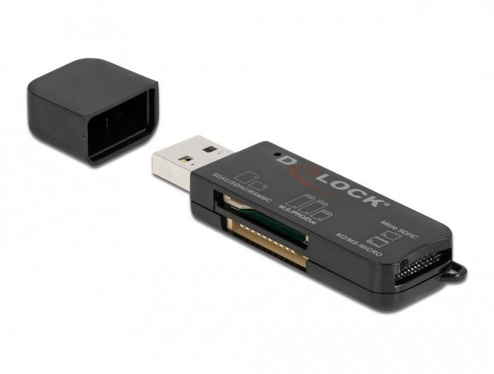 DeLock  LETTORE DI SCHEDE SUPERSPEED USB PER SCHEDE DI MEMORIA SD / MICRO SD / MS 