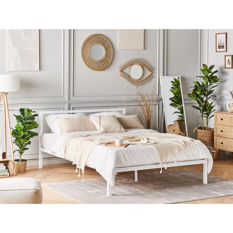 Beliani Lit à lattes en Acier Industriel CUSSET  