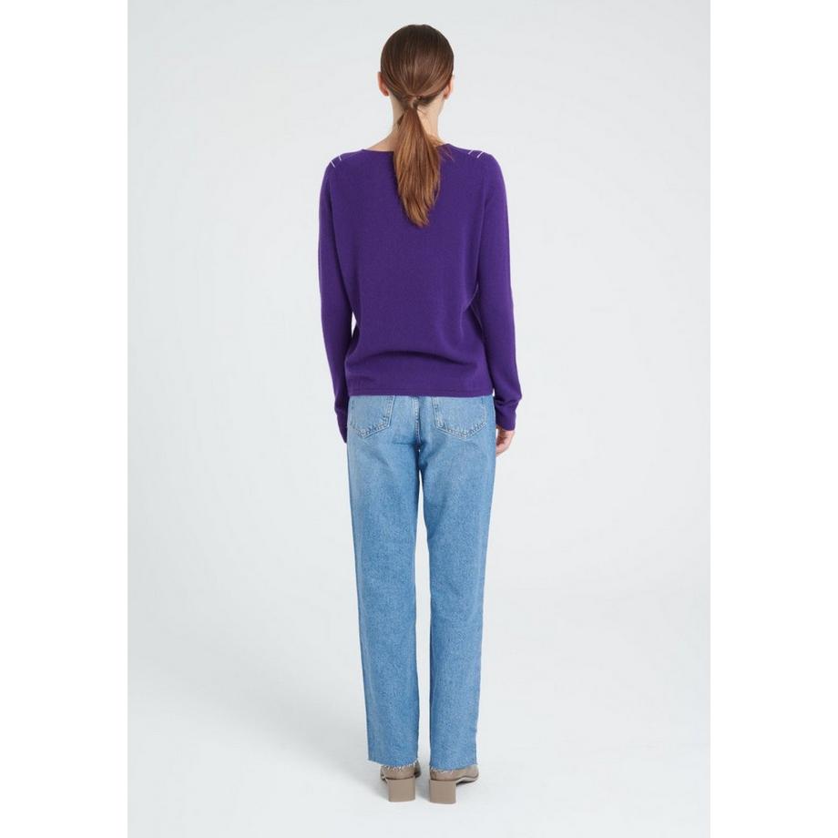 Studio Cashmere8 ZAYA 11 Maglione con Colletto Peter Pan Intarsiato  