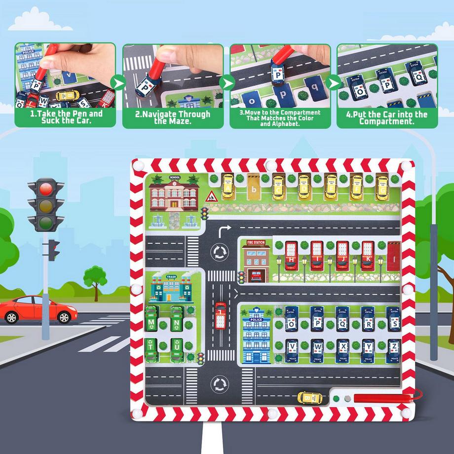 Activity-board  Magnetisches Spiel Labyrinth Geschenk Kind Spielzeug Kinder Holzspielzeug Zahlen und Farben Lernspiele 