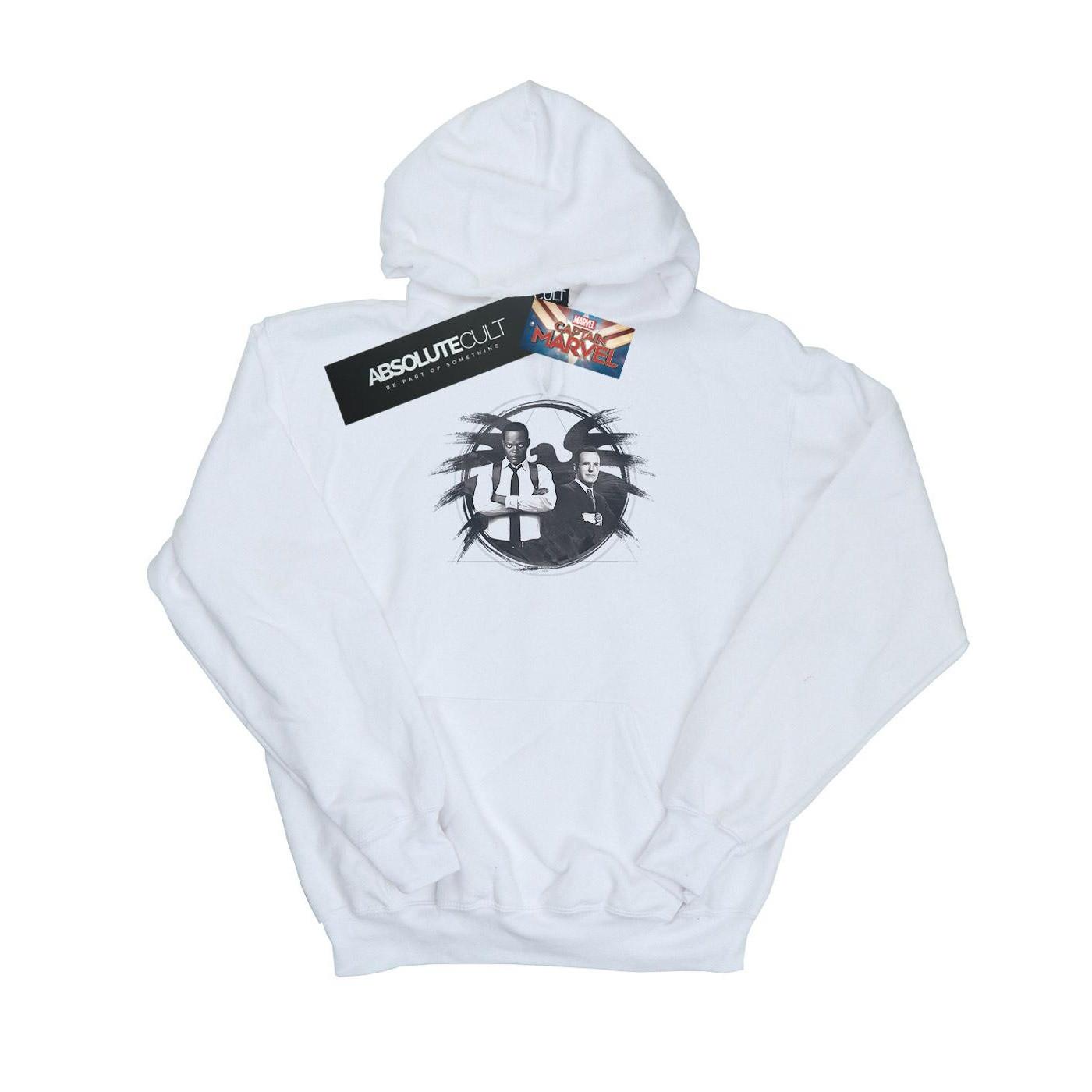 Image of Captain Nick Fury And Agent Coulson Kapuzenpullover Mädchen Weiss 140/146