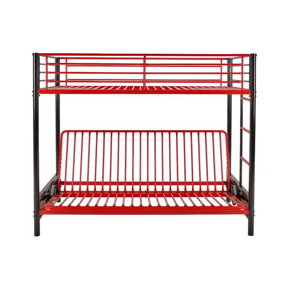 Vente-unique Letto a soppalco 90 x 190 cm - Nero e rosso - MODULO IV  