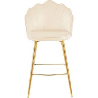 mutoni Tabouret de bar velours beige (lot de 2)  