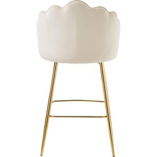 mutoni Tabouret de bar velours beige (lot de 2)  