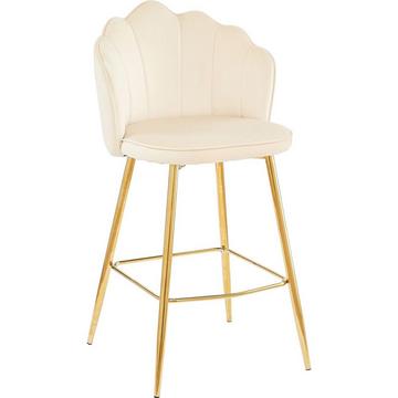 Tabouret de bar velours beige (lot de 2)