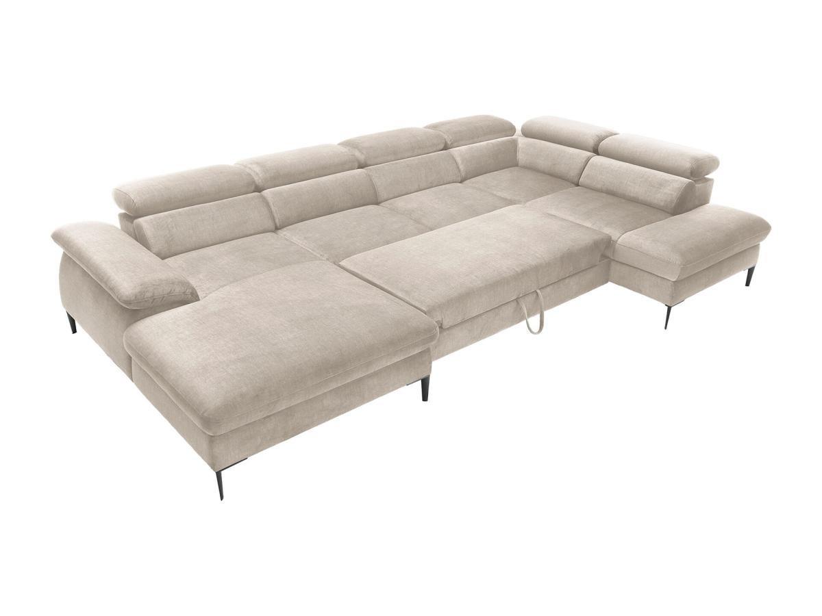 PASCAL MORABITO Große Wohnlandschaft mit Schlaffunktion - Ecke links - Samt - Beige - SEPINA von Pascal Morabito  