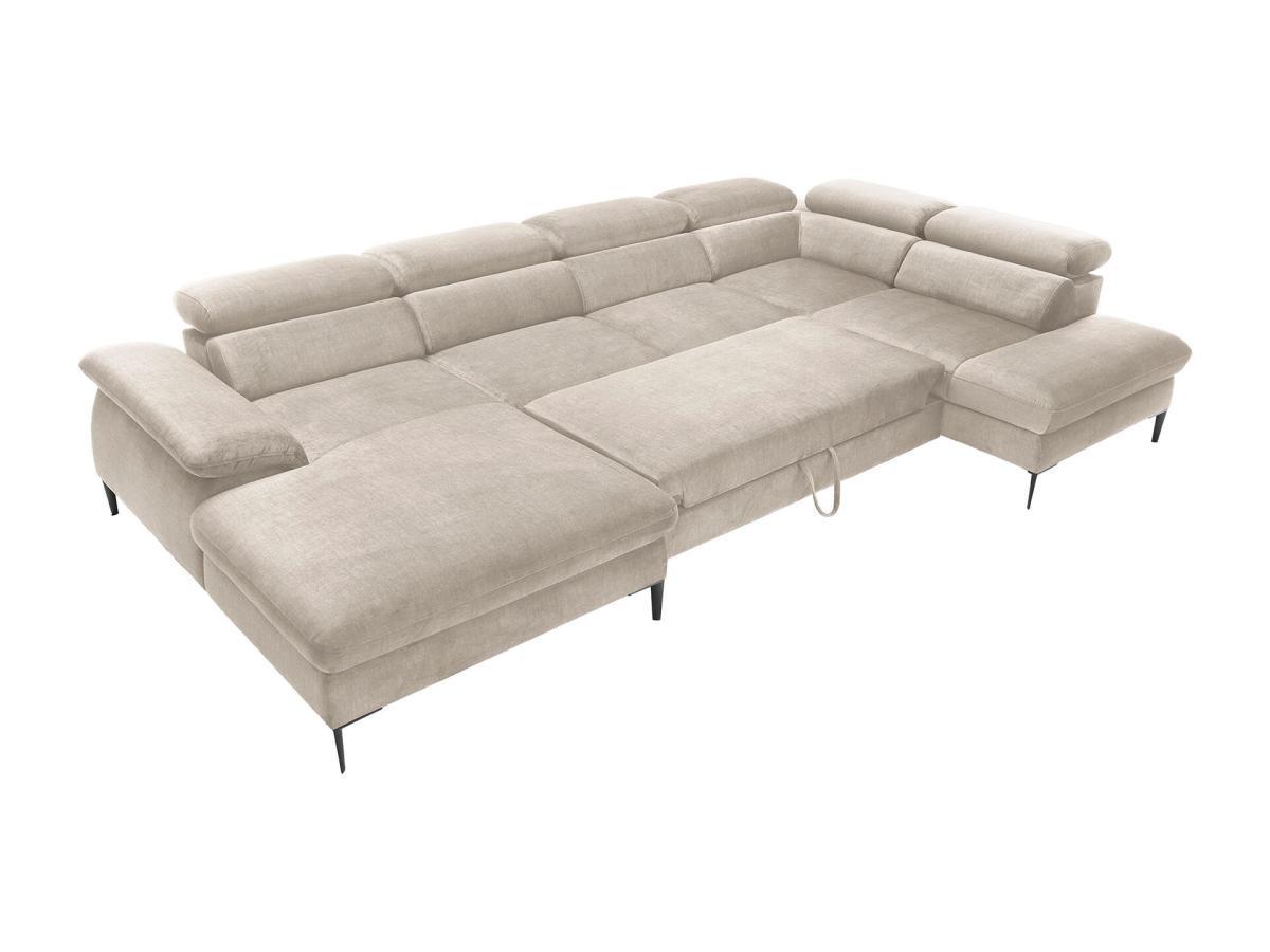 PASCAL MORABITO Große Wohnlandschaft mit Schlaffunktion - Ecke links - Samt - Beige - SEPINA von Pascal Morabito  