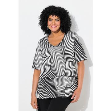 T-Shirt, grafischer Druck, A-Linie, V-Ausschnitt, Halbarm