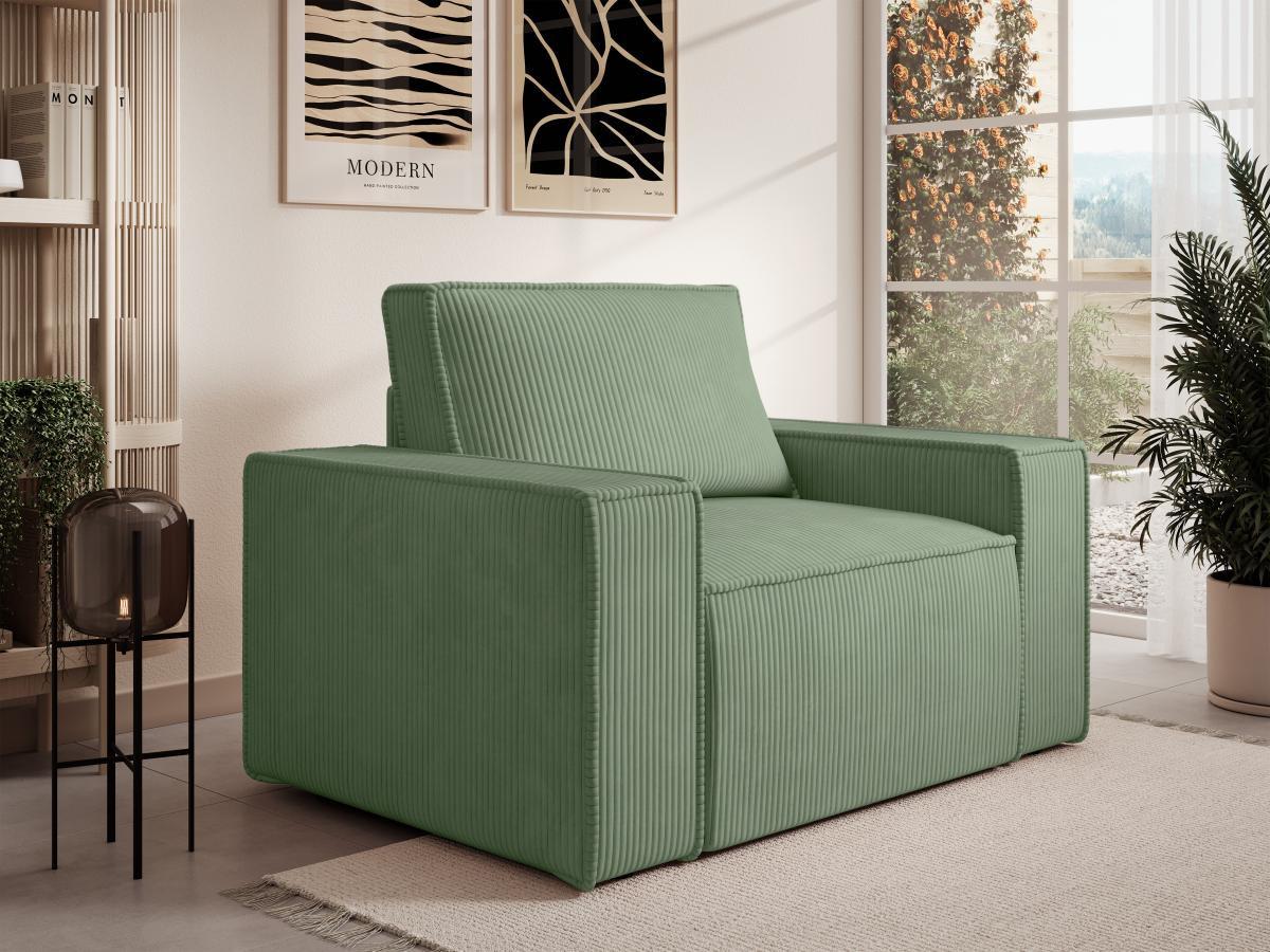 PASCAL MORABITO Sessel - Cord - Mandelgrün - AMELIA  