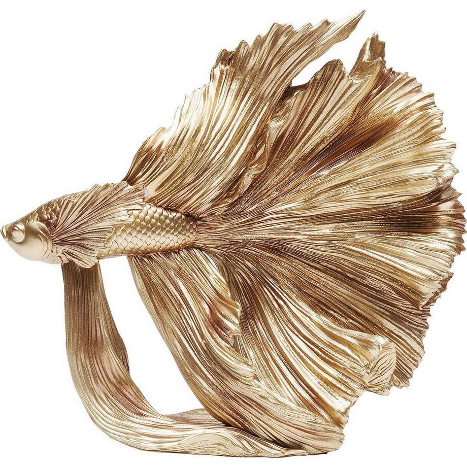 KARE Design Deko Objekt Betta Fish Gold Klein  