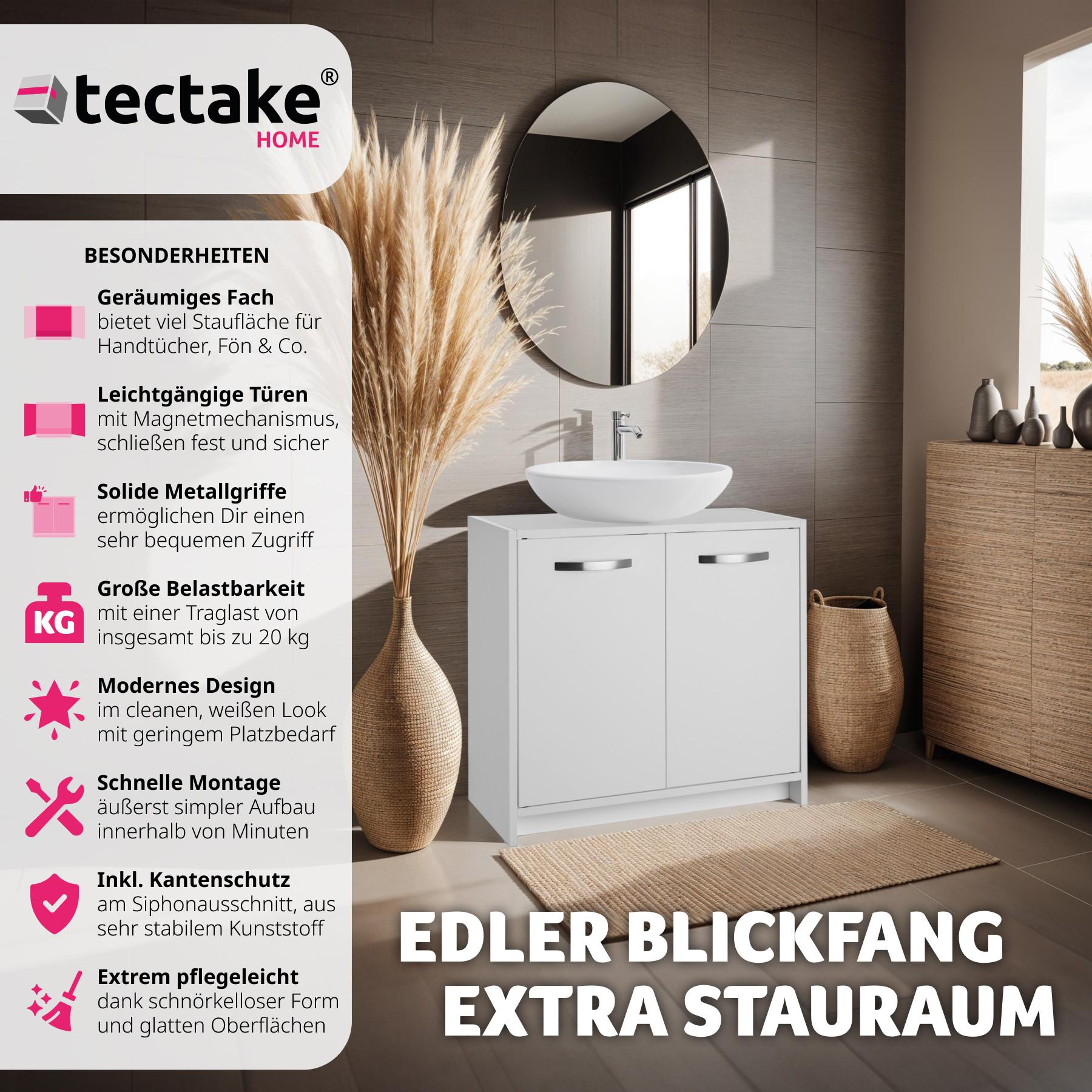 Tectake Mobile sotto lavabo Katalina, spazioso, capacità di carico 20 kg  