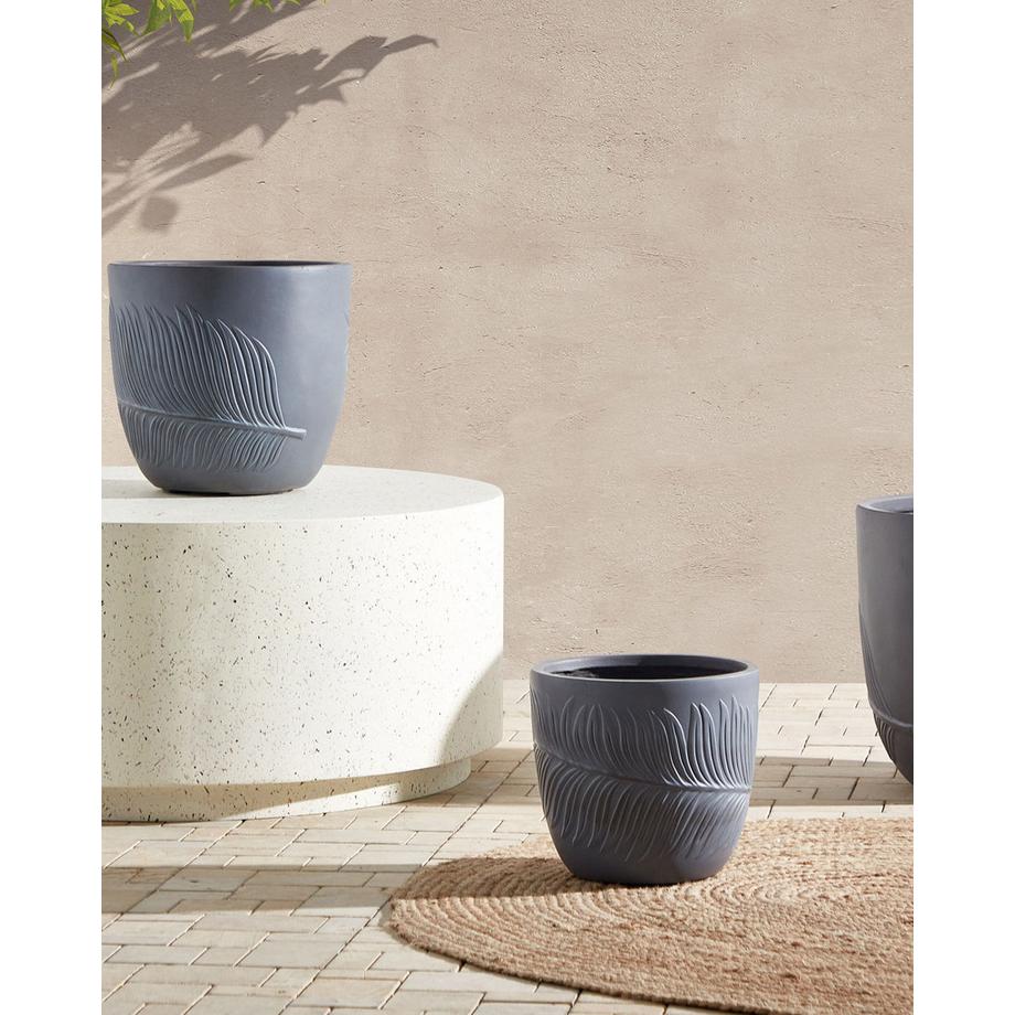 Beliani Blumenkübel aus Lehm-Faser-Mischung Klassisch FTERO  