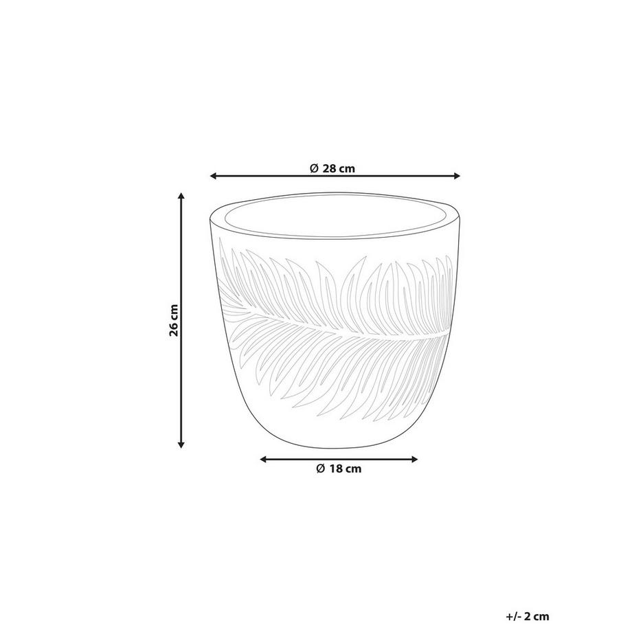 Beliani Blumenkübel aus Lehm-Faser-Mischung Klassisch FTERO  