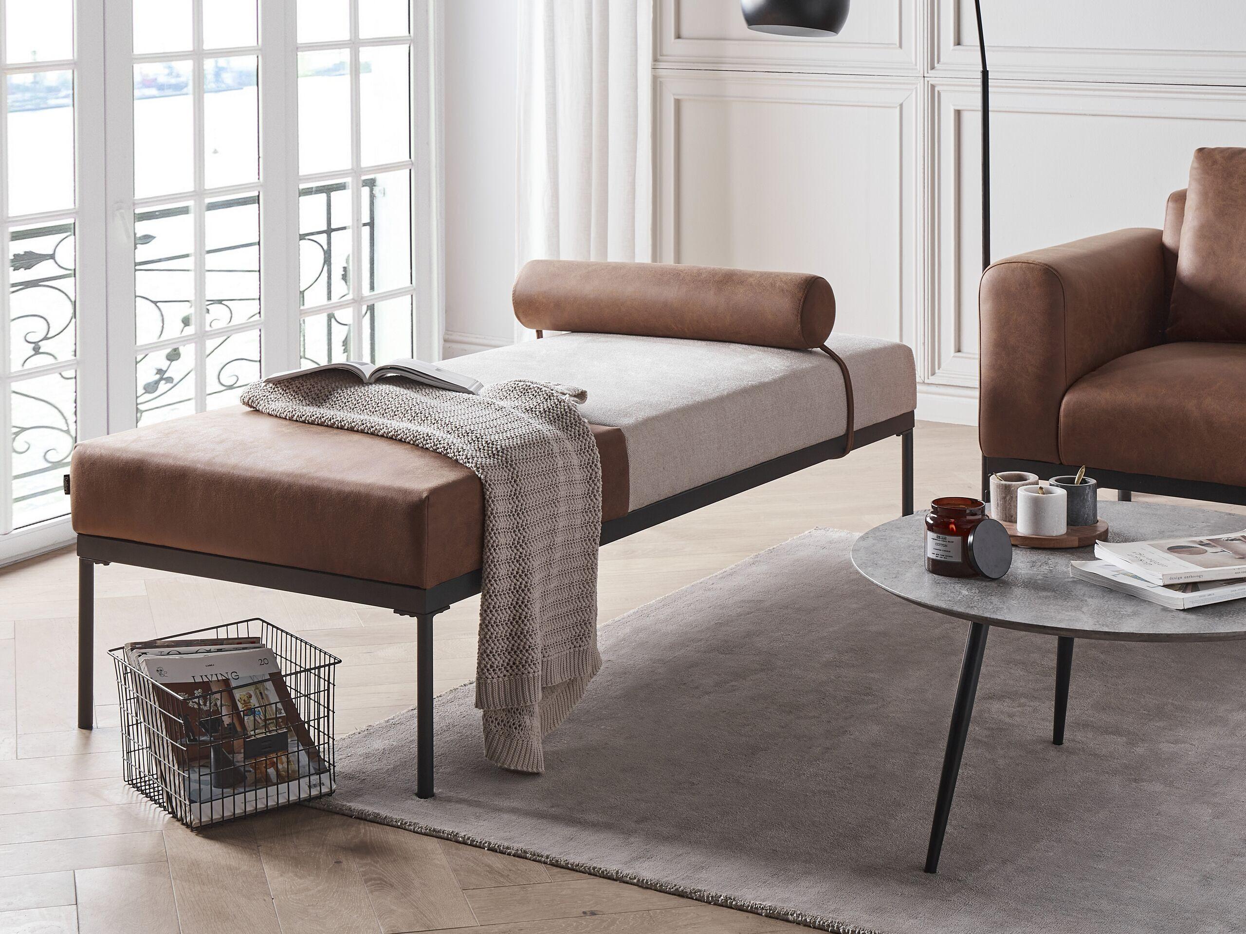 Beliani Chaise longue en Cuir PU Rétro MALMOS  