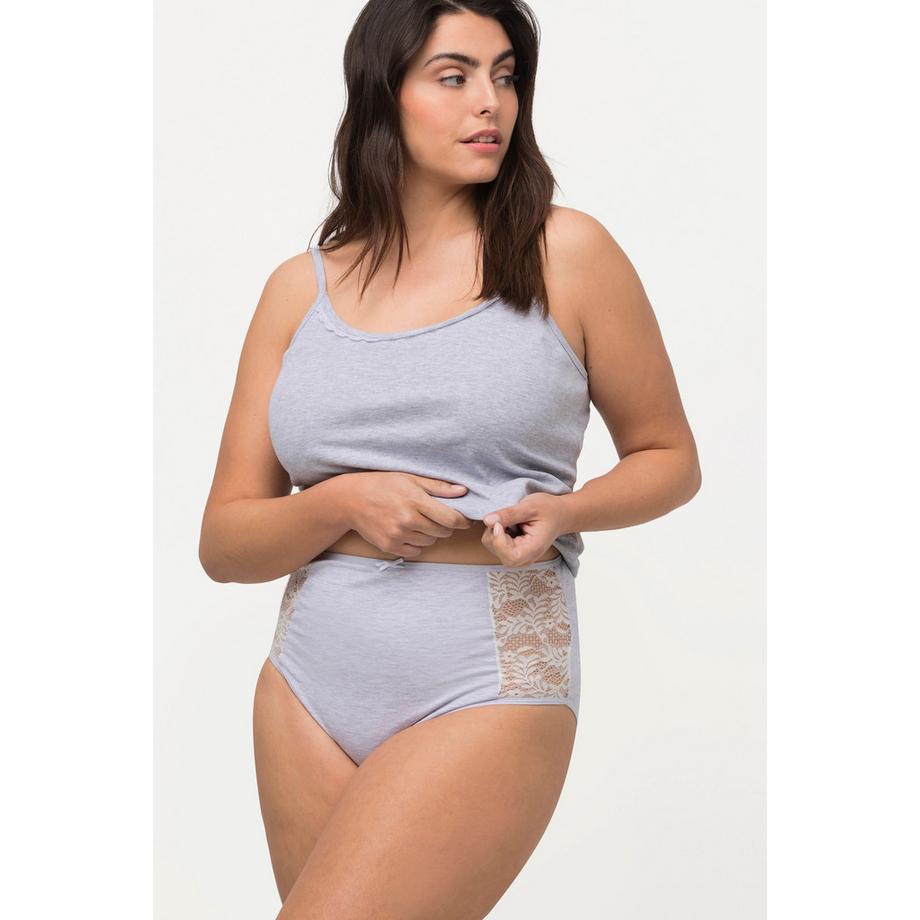 Ulla Popken Maxislips 3er-Pack seitliche Spitze  