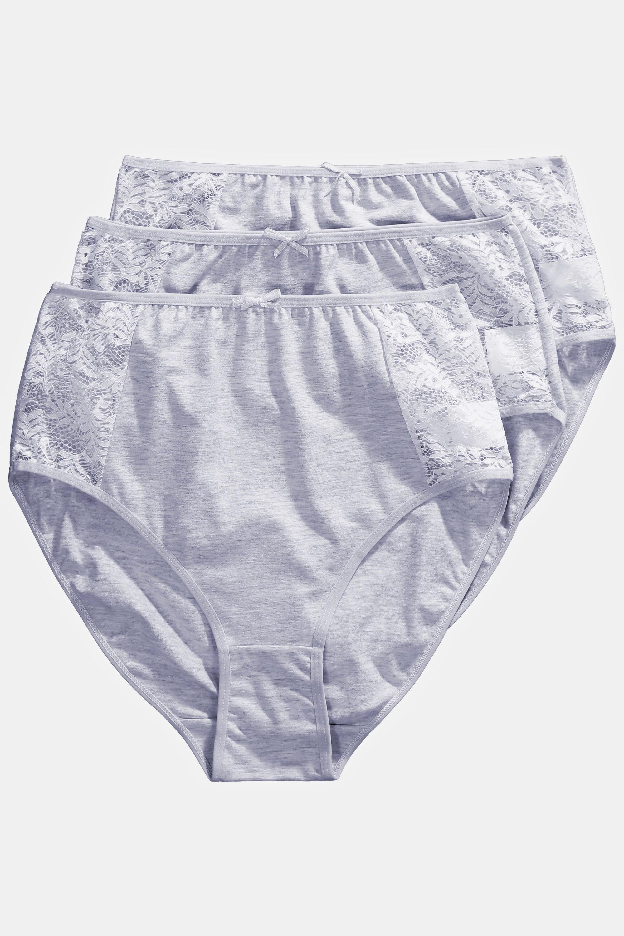 Ulla Popken Slip Maxi 3 Pezzi Pizzo Laterale  