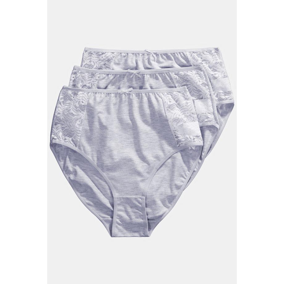 Ulla Popken Maxislips 3er-Pack seitliche Spitze  