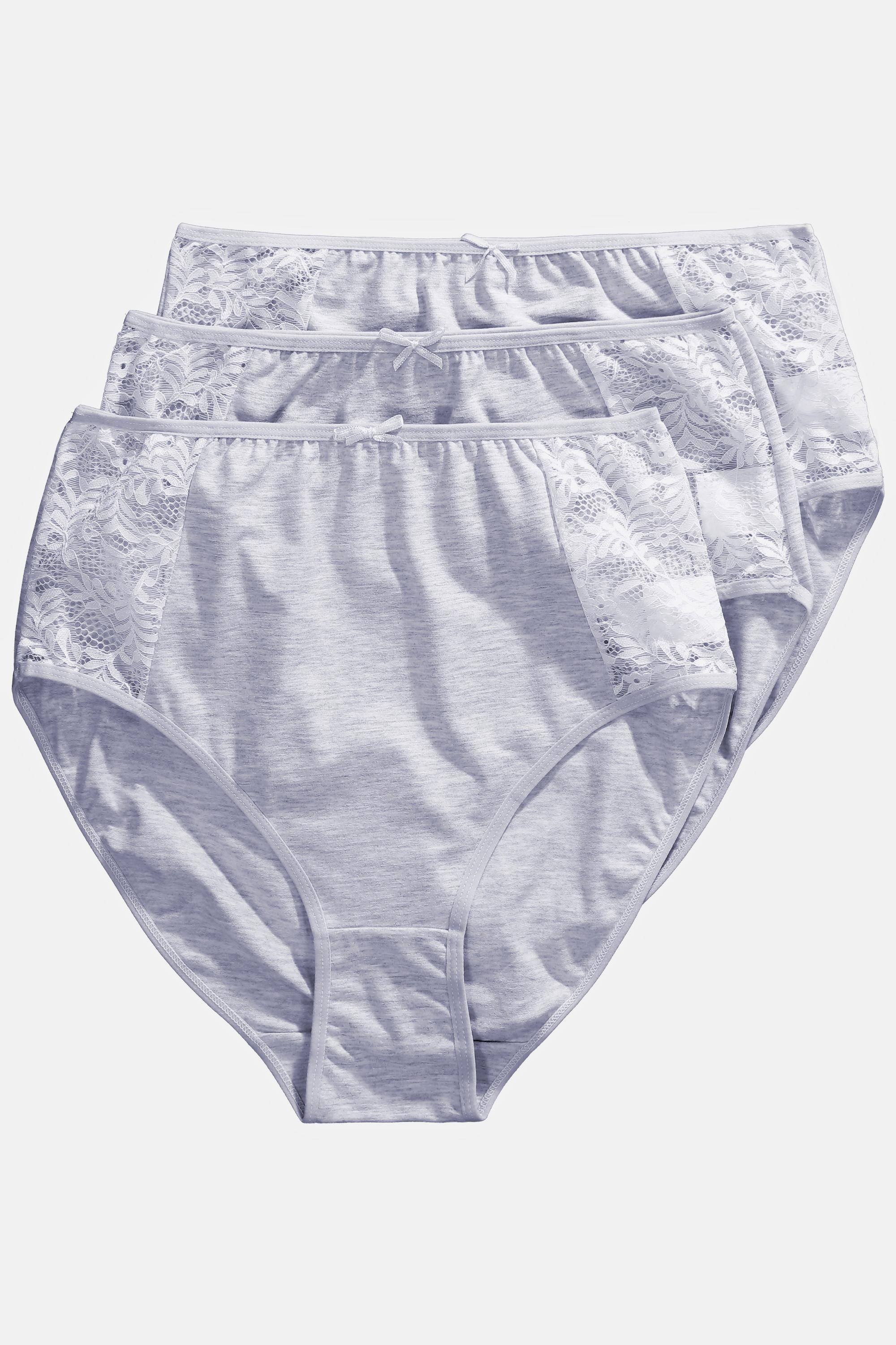 Ulla Popken Slip Maxi 3 Pezzi Pizzo Laterale  