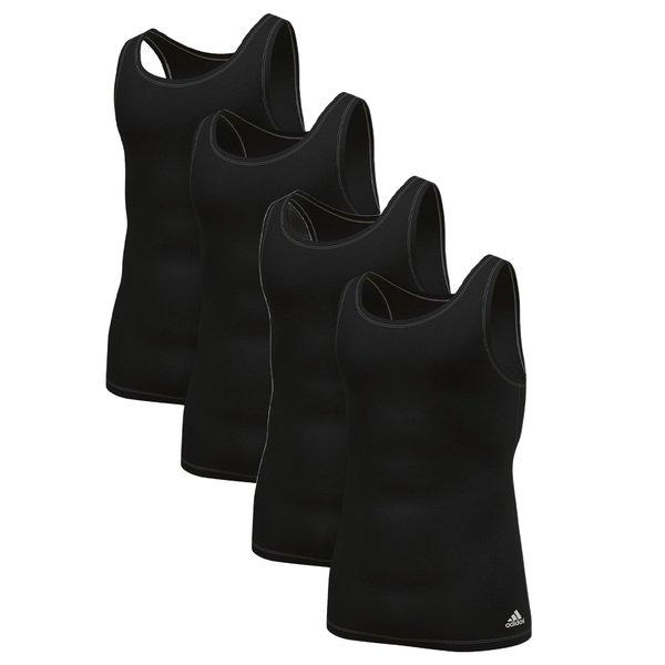 Image of adidas 4er Pack Active Flex Cotton 3 Stripes - Unterhemd Tanktop Herren Schwarz XL