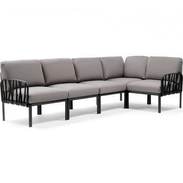 Chaise longue de jardin komodo (5 pièces) anthracite