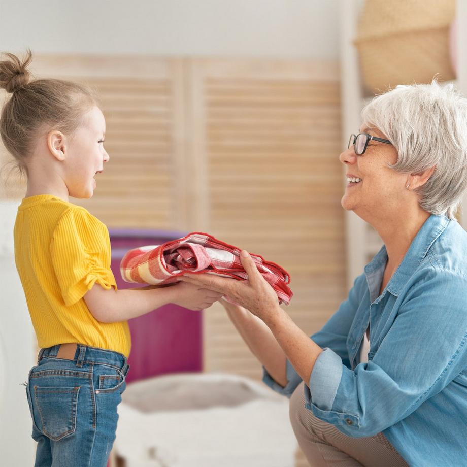 B2X Panier à linge rond en bambou  
