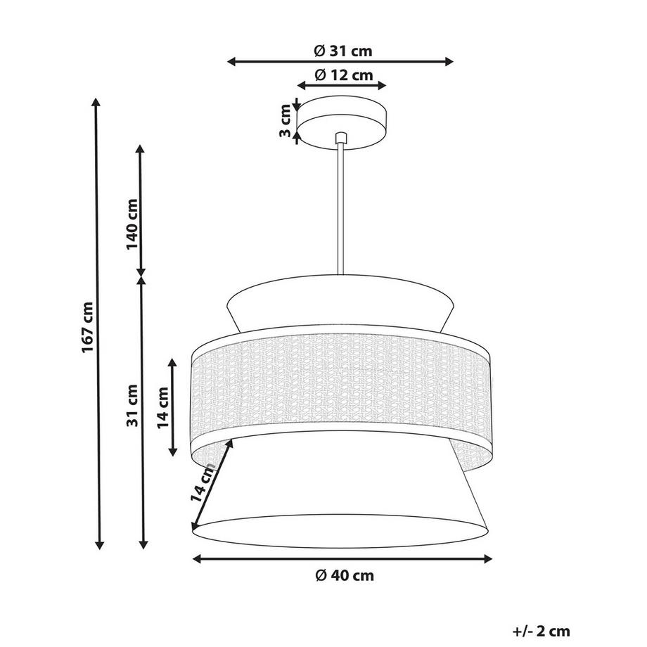 Beliani Hängelampe aus Stoff Modern LUYANO  
