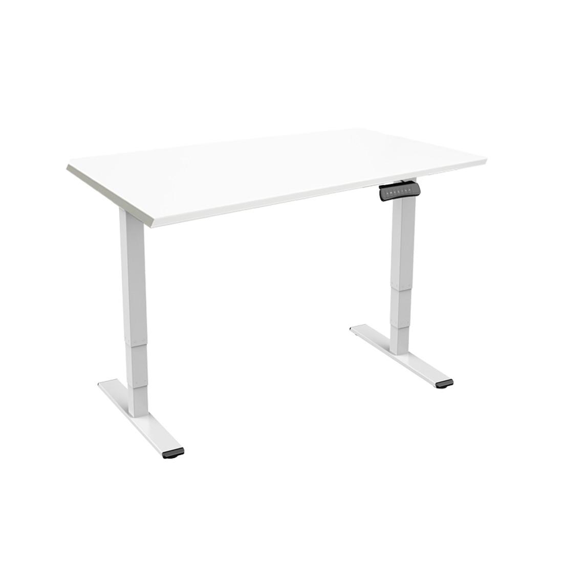 Contini Höhenverstellbarer Bürotisch 1.6x0.8m weiss / Gestell weiss RAL9016  