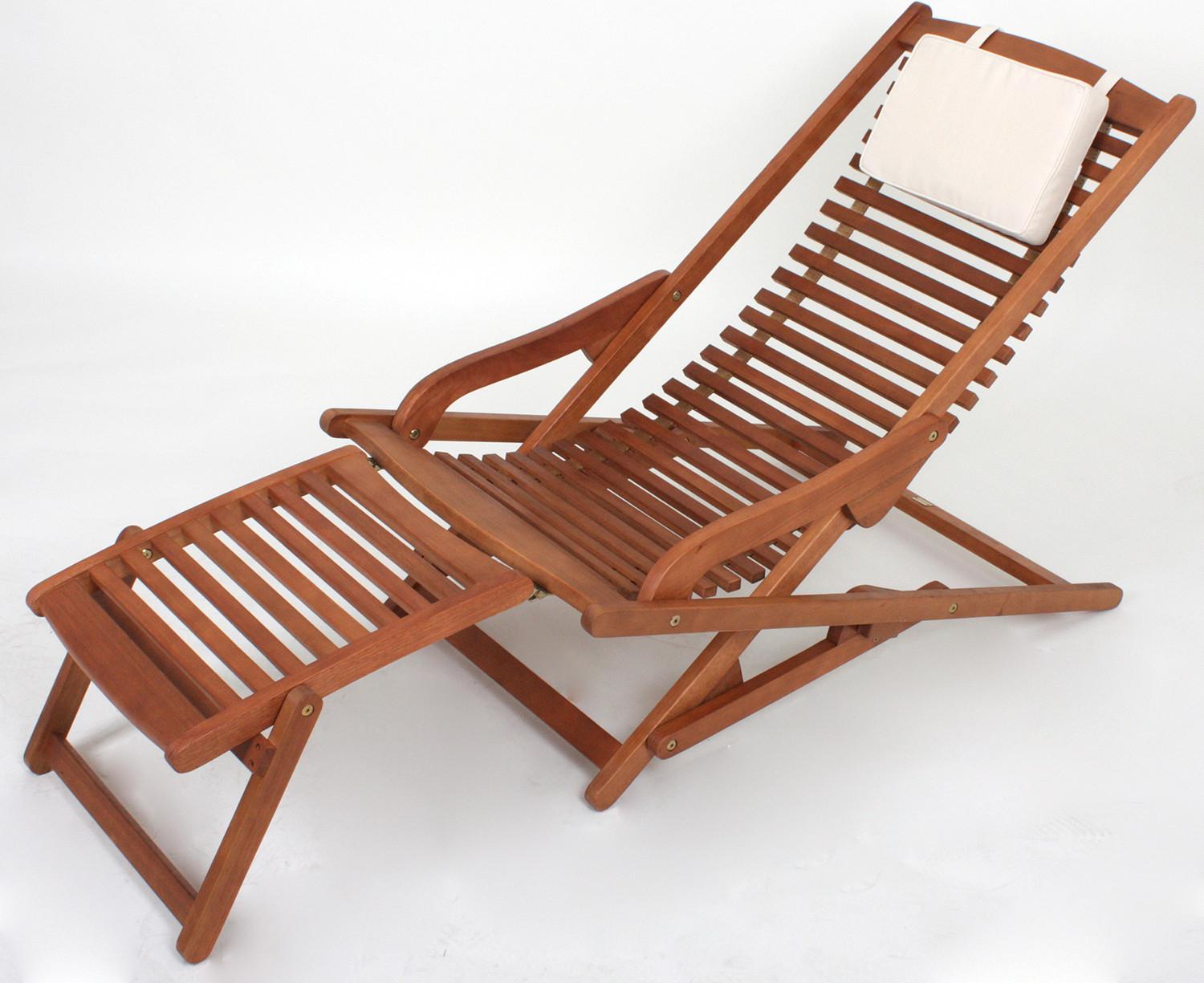 mutoni Chaise longue de jardin Alaska eucalyptus naturel  