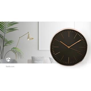 Nedis Horloge murale | Diamètre : 300 mm | Plastique | Rose Gold / Black  