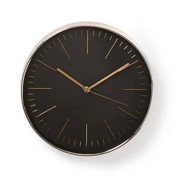 Horloge murale | Diamètre : 300 mm | Plastique | Rose Gold / Black