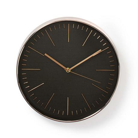 Nedis Horloge murale | Diamètre : 300 mm | Plastique | Rose Gold / Black  