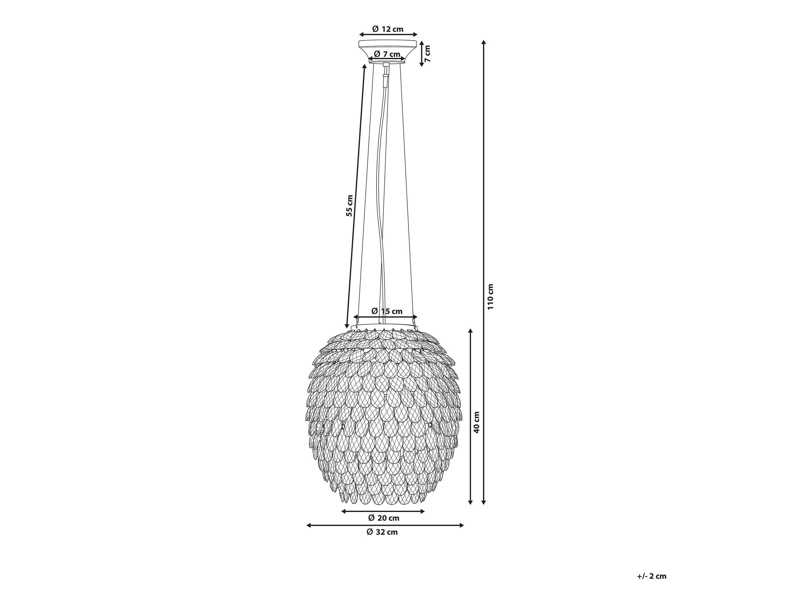 Beliani Lampe suspension en Plexiglass Moderne SAUER  