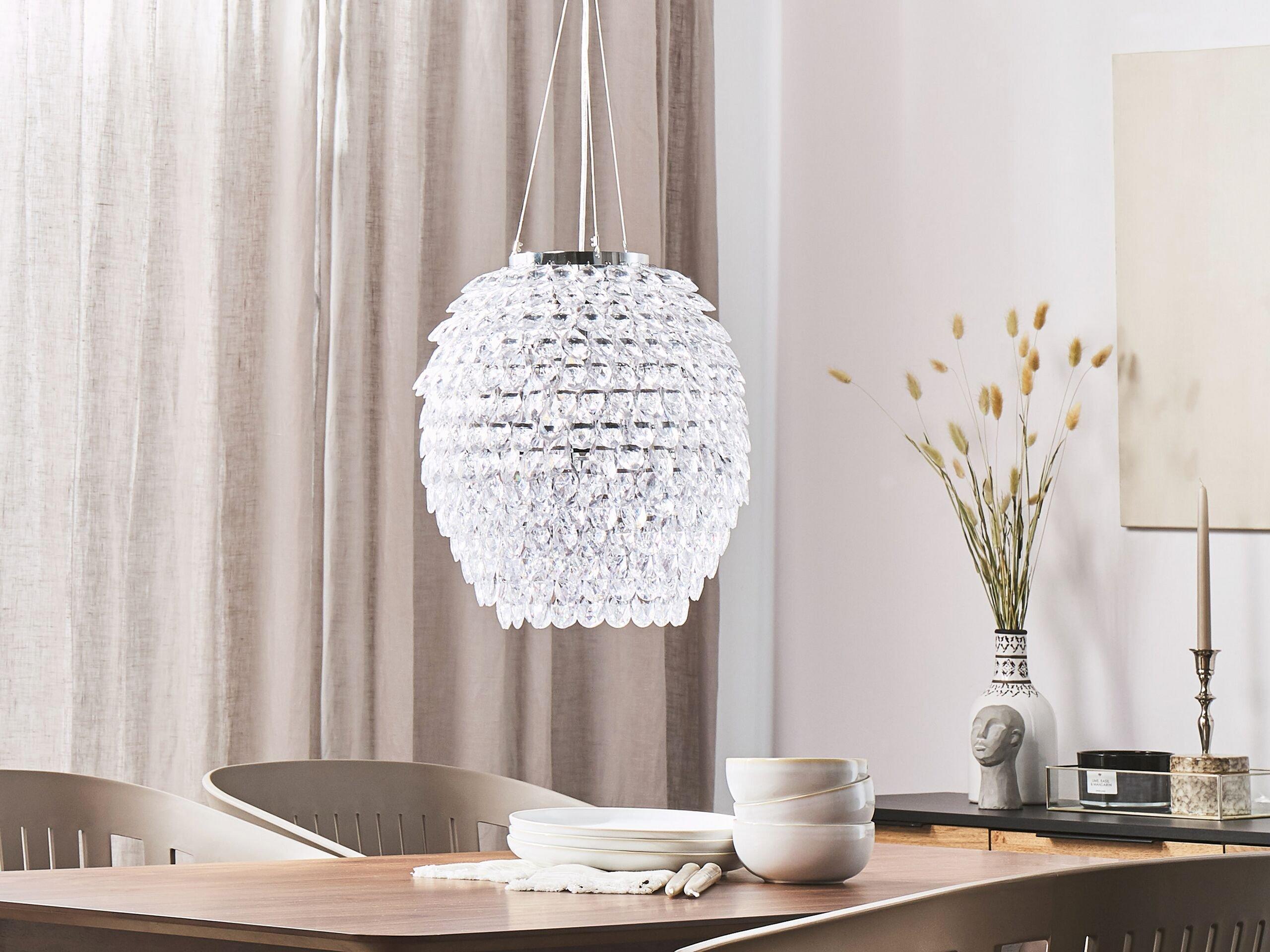 Beliani Lampe suspension en Plexiglass Moderne SAUER  