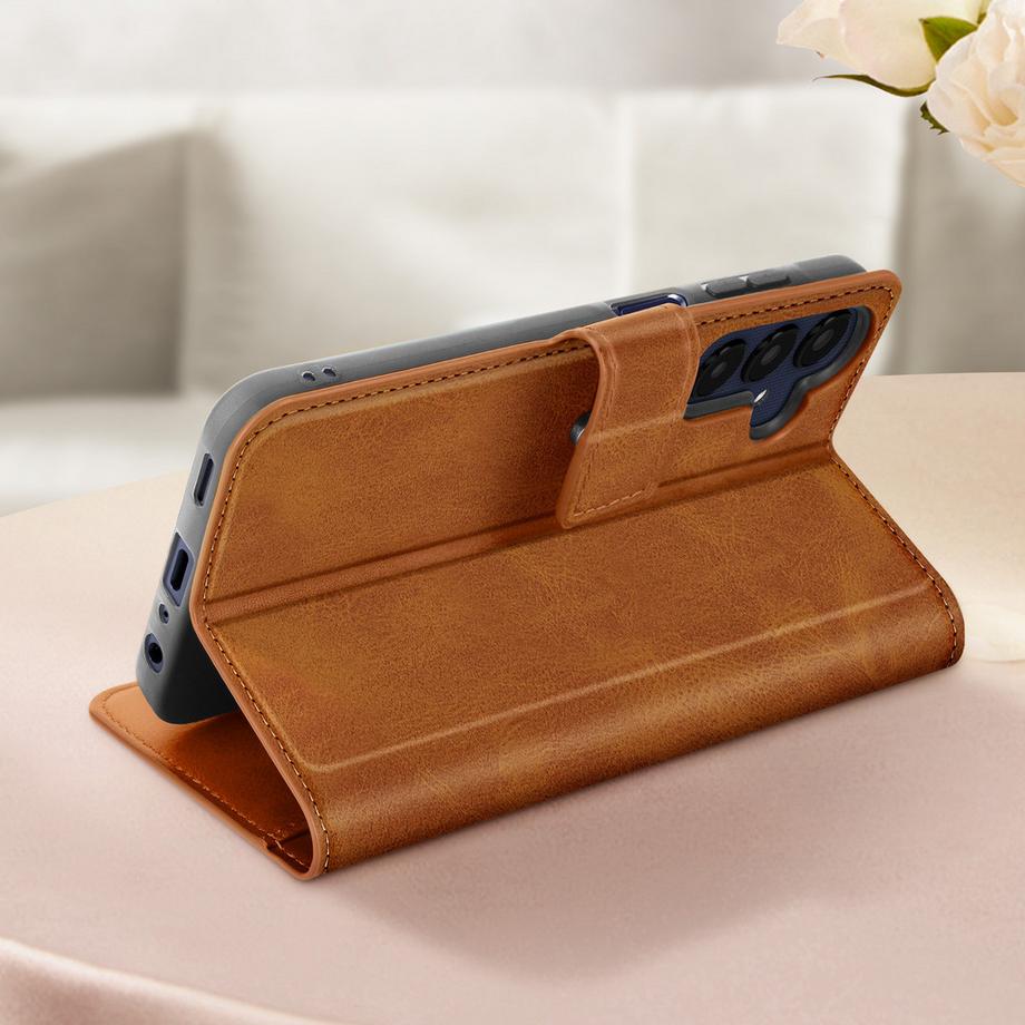 Avizar  Étui Galaxy A25 5G Support Marron Clair 