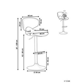 Beliani Lot de 2 tabourets de bar en Cuir PU Moderne CONWAY  