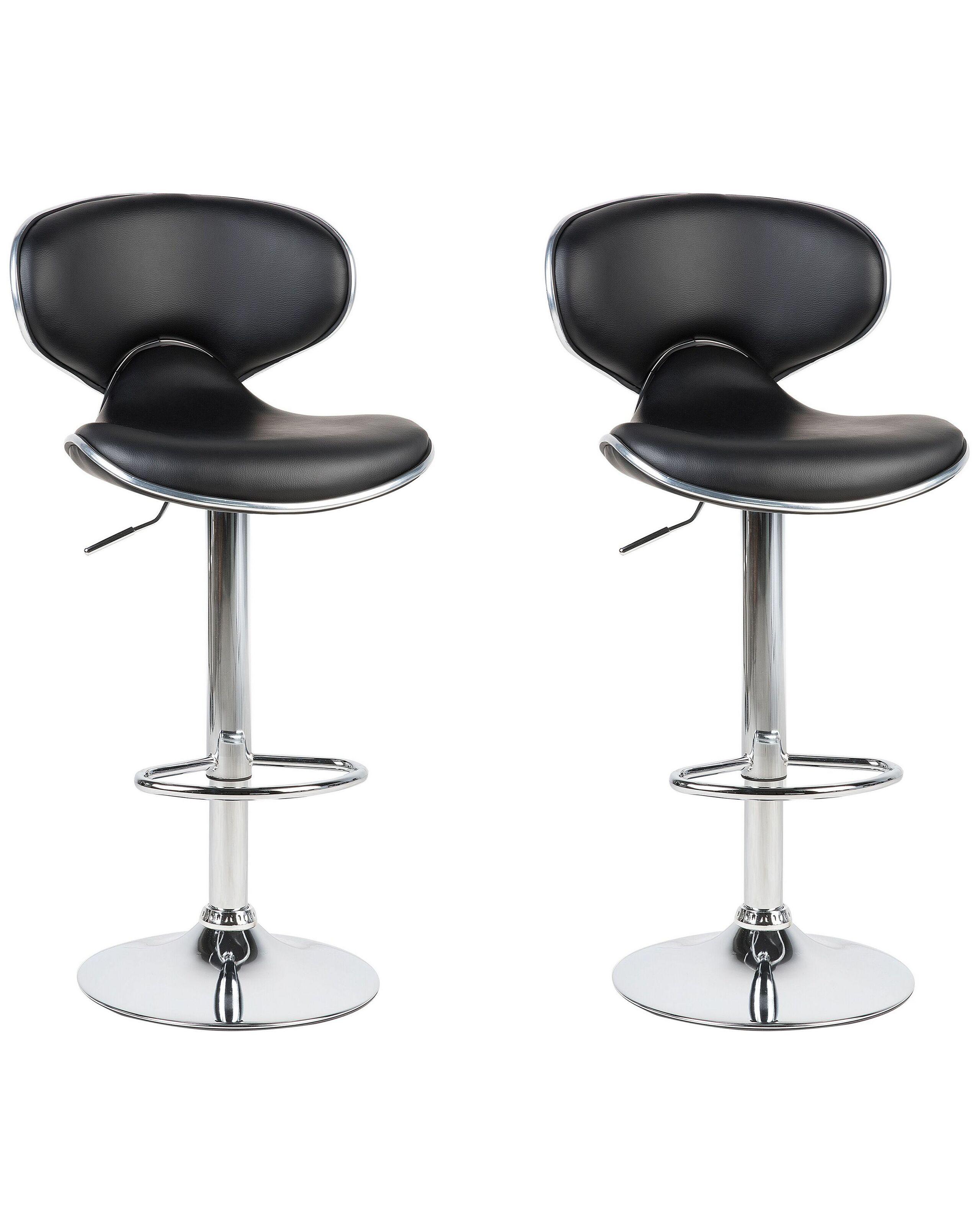 Image of Set mit 2 Barhockern aus Kunstleder Modern CONWAY Set mit 2 Barhockern aus Kunstleder Modern CONWAY