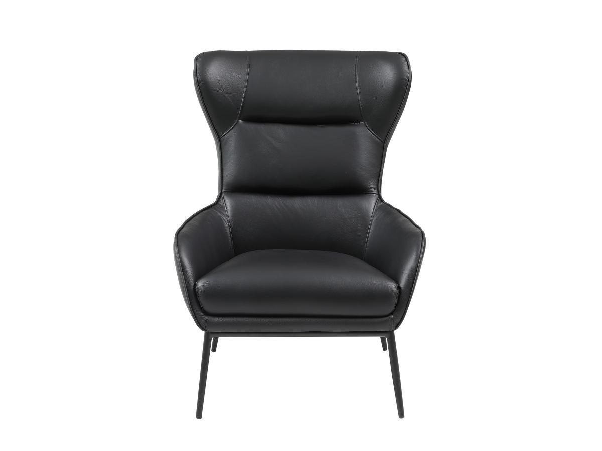 Vente-unique Fauteuil en cuir de buffle noir DINNIA  