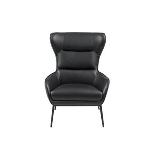 Vente-unique Fauteuil en cuir de buffle noir DINNIA  