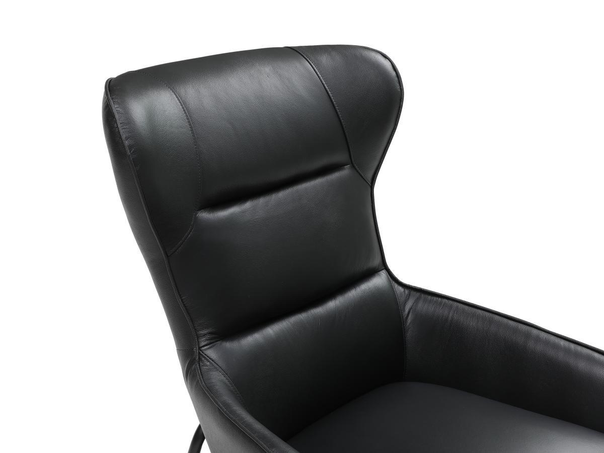 Vente-unique Fauteuil en cuir de buffle noir DINNIA  