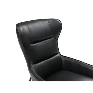 Vente-unique Fauteuil en cuir de buffle noir DINNIA  