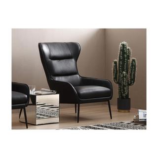 Vente-unique Fauteuil en cuir de buffle noir DINNIA  