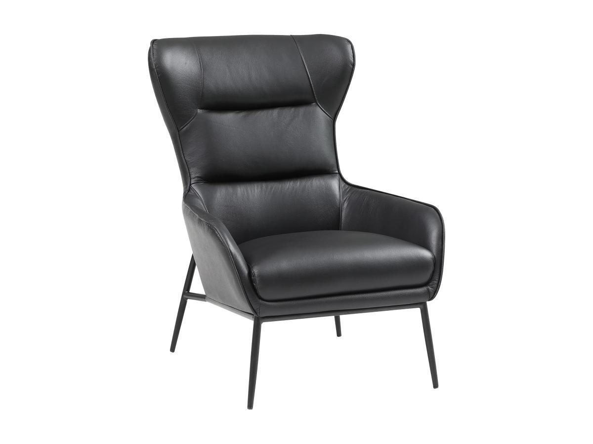 Vente-unique Fauteuil en cuir de buffle noir DINNIA  