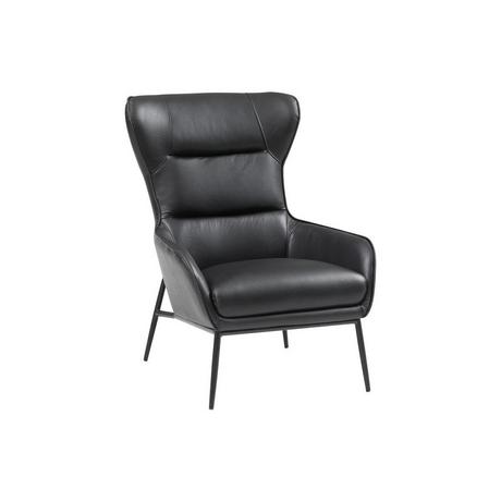 Vente-unique Fauteuil en cuir de buffle noir DINNIA  