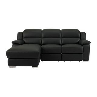 Vente-unique Eckrelaxsofa elektrisch - Ecke links - Leder - Schwarz - ARENA III  