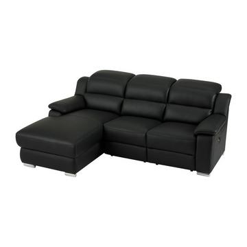 Eckrelaxsofa elektrisch - Ecke links - Leder - Schwarz - ARENA III