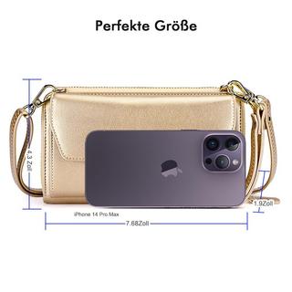 Only-bags.store Portafoglio Piccolo Scomparti Carte di Credito Tasca Telefono con Cerniera 2 Cinghie  