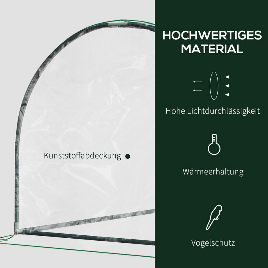 Northio Gewächshaus Treibhaus Mit Tür, Frühbeet, Pflanzenaufzucht, Stahl Pvc, 200X100X80Cm  